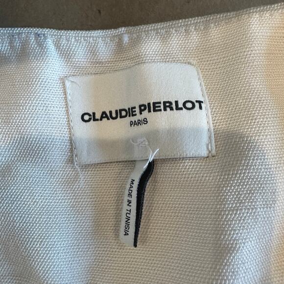 Claudie Pierlot White Crop Top XS Menswear Designer Boxy Vest Double Breast $340 - Picture 13 of 16